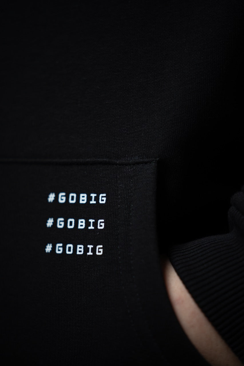 BIG Inscribed Oversized Hoodie Black - Detail