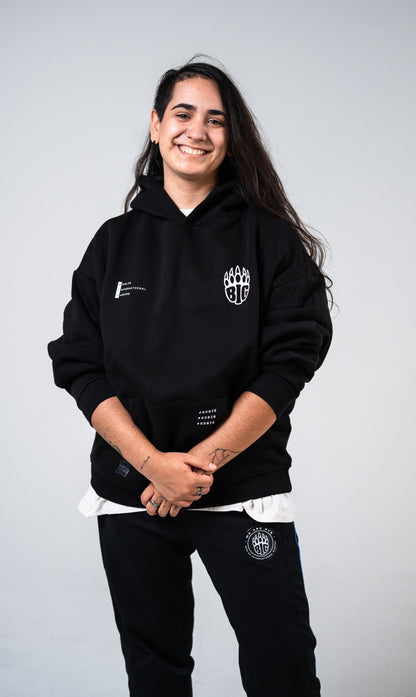 BIG Inscribed Oversized Hoodie Black - Front