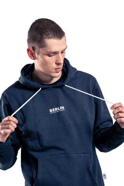 BIG Berlin Navy Hoodie - Back View with Lettering