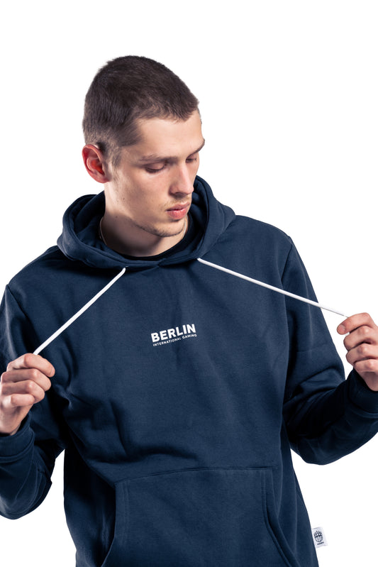 BIG Berlin Navy Hoodie - Back View with Lettering