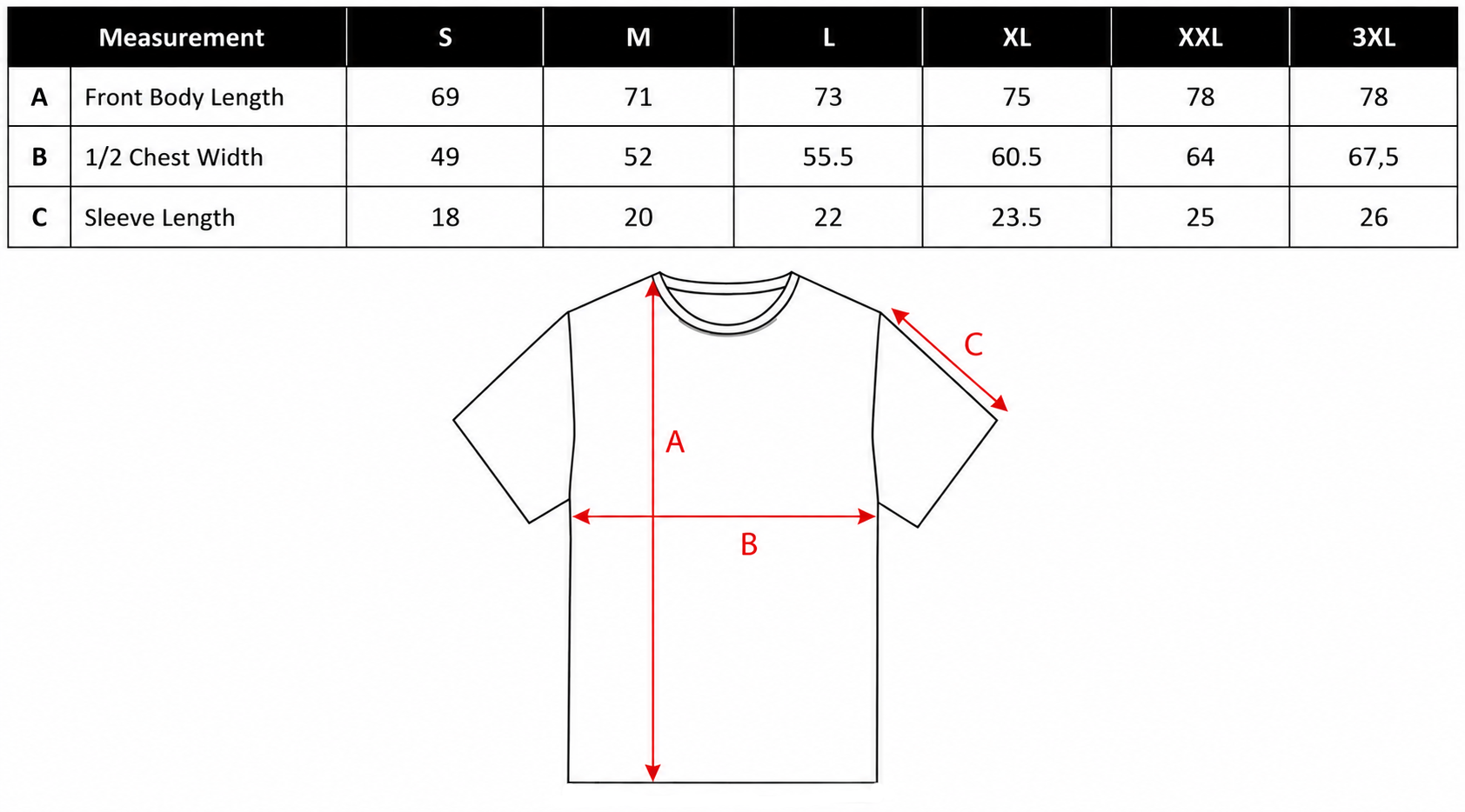 sizechart believe